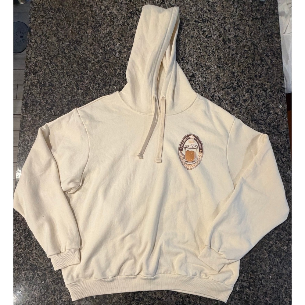 Harry Potter Butterbeer Leaky Cauldron Cream Hoodie XL Diagon Alley JJ5245